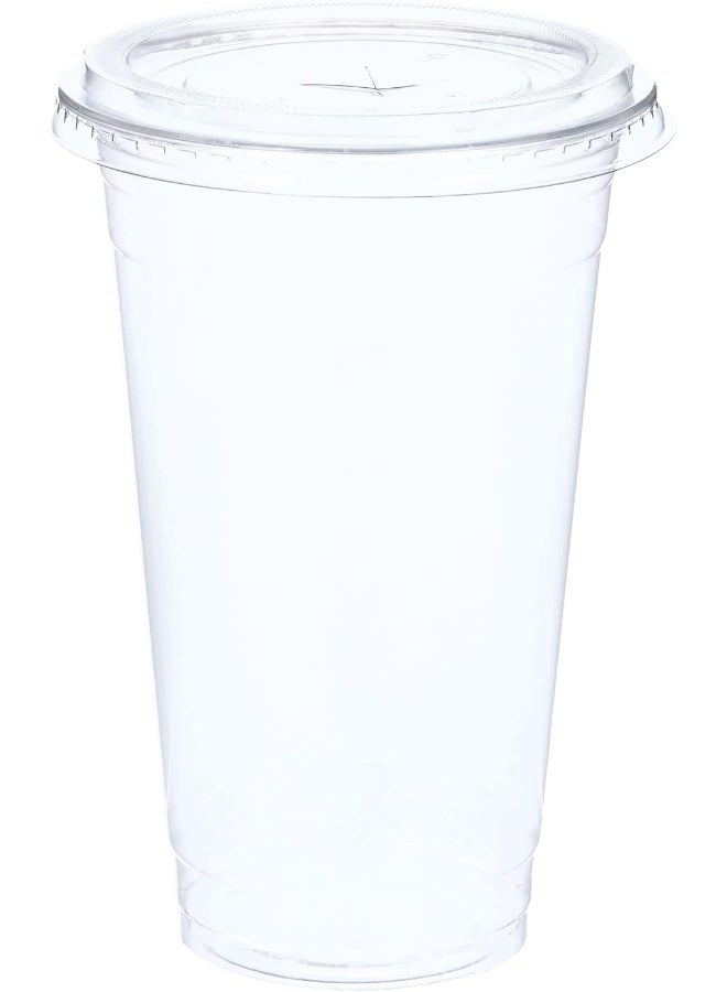 SNH Packing [Pack of 50] Plastic Juice Cup 16 Ounce With Lid Strong Ideal For Iced Coffee Smoothies Bubble Boba Tea Milkshakes Frozen Cocktails 25 Pieces - Image 4